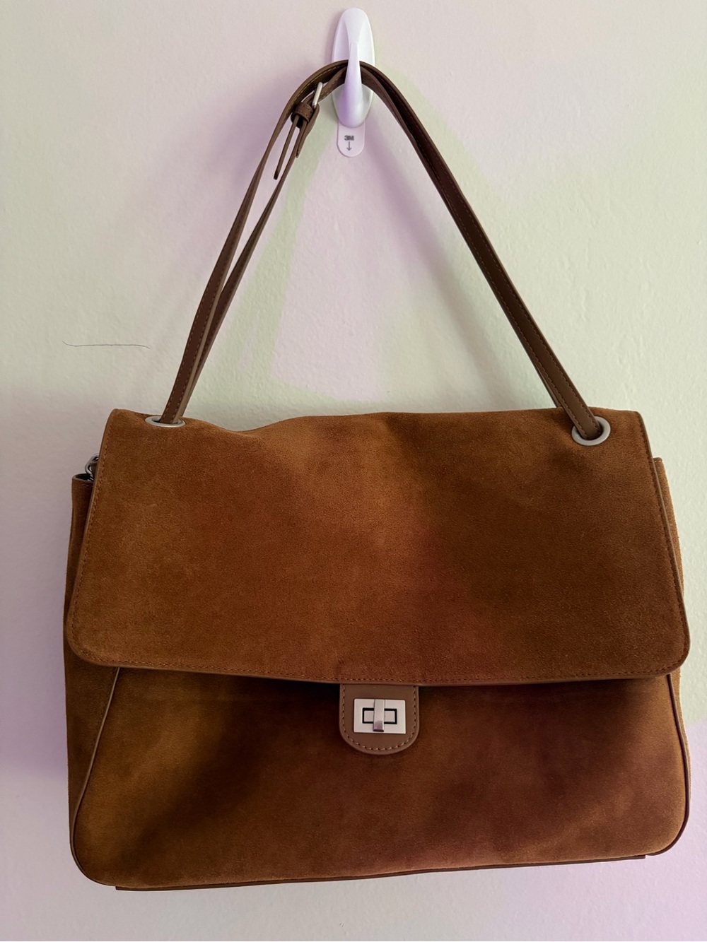 Verano Hill Classic Suede Shoulder Bag in Brown